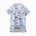 thumbnail image 1 of Splozh Summer Toddler Pajamas Pajamas for Girls 2-Piece Soft Top Shorts PJ Trendy Summer Set Little Big Girls,Blue,5-6 Years, 1 of 4