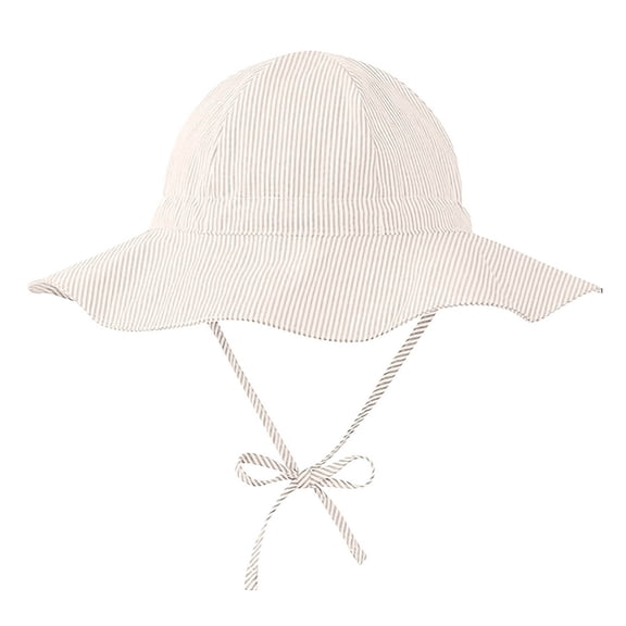 Splozh Sun Hat for Baby Boy Baby Sun Hat Summer Beach Hats Sun Wide Brim Toddler Bucket Hat Cap Beige,6-12 Months