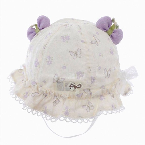 Splozh Sun Hats for Toddlers Newborn Baby Sun Hat Breathable Cotton Infant Bucket Cap Adjustable Wide Brim Summer Beach,Purple,3-18 Months