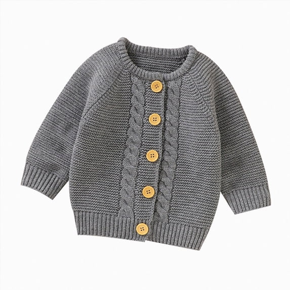 Splozh Sweaters for Girls 6 9 12 18 Months Baby Girl Boy Knit Cardigan Sweater Warm Pullover Tops Toddler Infant Outerwear Jacket Coat,Grey,3-6 Months
