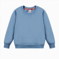 thumbnail image 1 of Splozh Sweatshirt Kids Kids Toddler Baby Boys Girls Solid Long Sleeve Cotton Round Neck Sweatshirt Pullover Tops Outfits,BU2,4-5 Years, 1 of 7