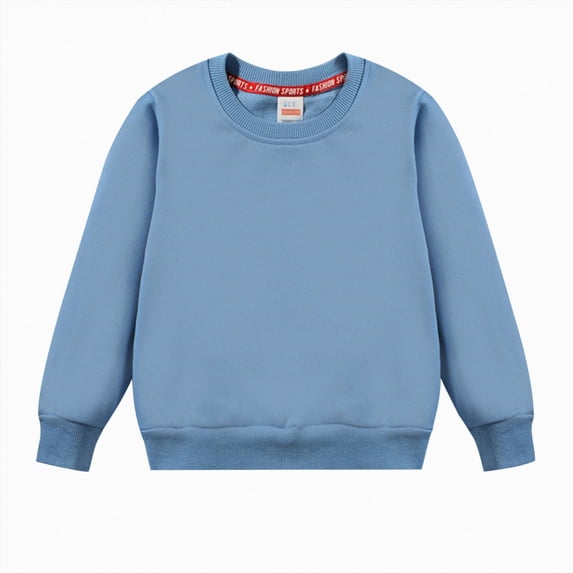 Splozh Sweatshirt Kids Kids Toddler Baby Boys Girls Solid Long Sleeve Cotton Round Neck Sweatshirt Pullover Tops Outfits,BU2,4-5 Years