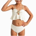 thumbnail image 1 of Splozh Swim Suit for Teens Tween Girls Swimsuits Two Piece Bikini Sets with Chest Pad Bikini Set,White,6-7 Years, 1 of 9