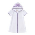 thumbnail image 1 of Splozh Swimsuit Cover Up Dress Girls Boys Swim Cover Up Zip Up Hooded Bathing Suit Coverup Kids Pool Beach Robe Cover Up Purple,5-6 Years, 1 of 6