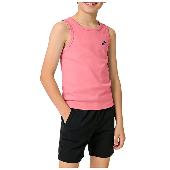 Splozh Tank Top Toddler Boy Tank Tops Undershirt Sleeveless Kids Athletic Workout Shirts Tees Basic T-Shirt 9-10 Years,Watermelon Red
