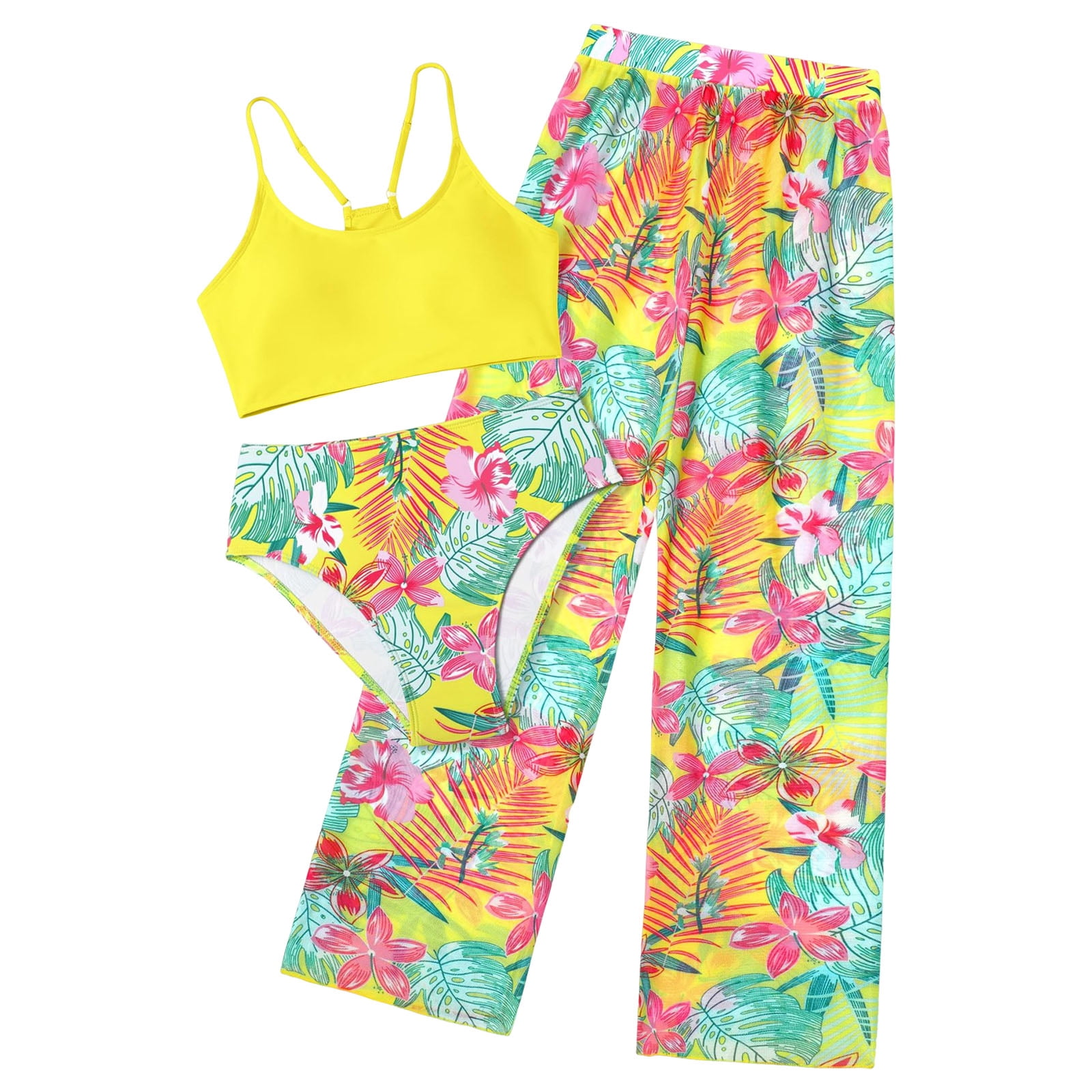 Splozh Teen Bathing Suits Girls 3 Pieces Bikini Bathing Suit with Rash ...