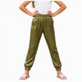 thumbnail image 1 of Splozh Teen Girl Pants Fashion Girls Pants Sparkly Trousers Shiny Jogger Pants Street Dancewear Long Pants Trendy Kids Pants Girls,Gold,7-8 Years, 1 of 5