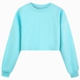 thumbnail image 1 of Splozh Teen Girl Shirts 3-14 Years Girls' Loose Sports Casual Crop Top Casual Fall Winter Cute Shirts,Sky Blue,11-12 Years, 1 of 6