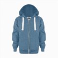 thumbnail image 1 of Splozh Teen Hoodies Girls Sweatshirt Solid Color Zip Up Hoodie Long Sleeve Jackets Top Kids Coat,Navy,5-6 Years, 1 of 6