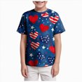 thumbnail image 1 of Splozh Toddler 4th of July Shirt 3-13 Years Summer Graphic Short Sleeve Boys Shirts, Baby Boy 4th of July Outfits,Dark Blue,4-5 Years, 1 of 5