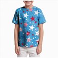 thumbnail image 1 of Splozh Toddler 4th of July Shirt 3-13 Years Summer Graphic Short Sleeve Boys Shirts, Baby Boy 4th of July Outfits,Sky Blue,6-7 Years, 1 of 5