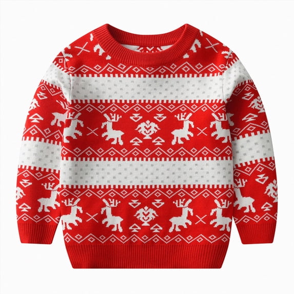 Splozh Toddler Baby Boy Girl Long Sleeve Crewneck Pullover Sweatshirt Sweater Outfits Solid Color Casual Clothes Winter Toddler Girl Clothes,Red,5-6 Years