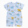 thumbnail image 1 of Splozh Toddler Baby Boy and Girl Romper Short Sleeve Shirt Jumpsuit Shorts Summer Clothes Outfit Baby Boy Newborn Clothes,Blue,6-12 Months, 1 of 4