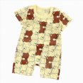 thumbnail image 1 of Splozh Toddler Baby Boy and Girl Romper Short Sleeve Shirt Jumpsuit Shorts Summer Clothes Outfit Baby Girl Outfit,Yellow,6-12 Months, 1 of 4