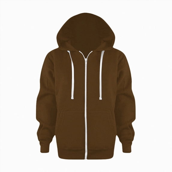 Splozh Toddler Baby Fall Jacket Fashion Warm Sweater Jacket Fashionable Casual Zipper Sweater Hooded Girls Kids Boys Coat Jacket,Brown,10-11 Years