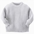 thumbnail image 1 of Splozh Toddler Baby Girl Boy Long Sleeve Knit Sweater Cute Round Neck Pullover Fall Winter Warm Tops Clothes Baby Girl Sweater,Grey,3-6 Months, 1 of 8