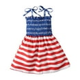 thumbnail image 1 of Splozh Toddler Baby Girls 4th of July Outfit Toddler Baby Girl 4th Of July Dress Sleeveless Smocked Spaghetti Strap Dress Summer Dresses Watermelon Red,18-24 Months, 1 of 5