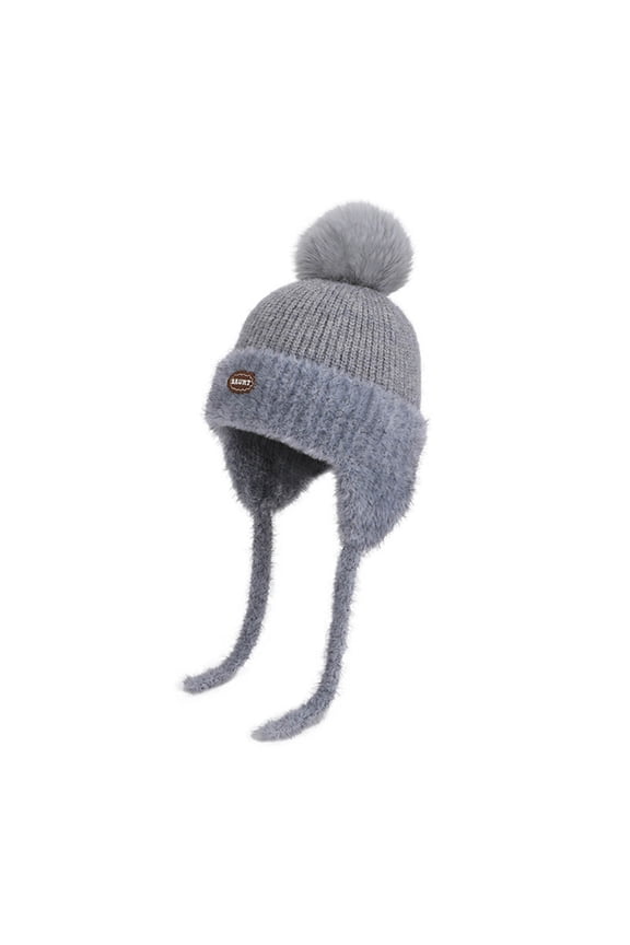 Toddler Beanie Hat Winter Boy Childrens Comfortable and Fashionable Hat Boys Girls Thick Warm Windproof Knitted Hat Grey,4-10 Years