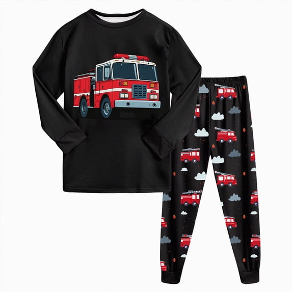 Splozh Toddler Boy Clothes Long Sleeve T-Shirt Tops Sweatsuit Pants Sets Fall Winter Baby Boy Clothes Boys Two Piece Set,Watermelon Red,5-6 Years