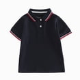 thumbnail image 1 of Splozh Toddler Boy Dress Shirt 2-16 Years Plain Casual Cotton Summer Short Sleeve Solid Color Lapel Collar Shirt Boys Button Up Shirt Boys Spring Shirts Navy,16-17 Years, 1 of 6