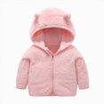 thumbnail image 1 of Splozh Toddler Boy Fall Jacket Fashion Toddler Baby Boys Girls Winter Windproof Hooded Coat Jacket Warm Fleece Outerwear,Pink,6-12 Months, 1 of 4
