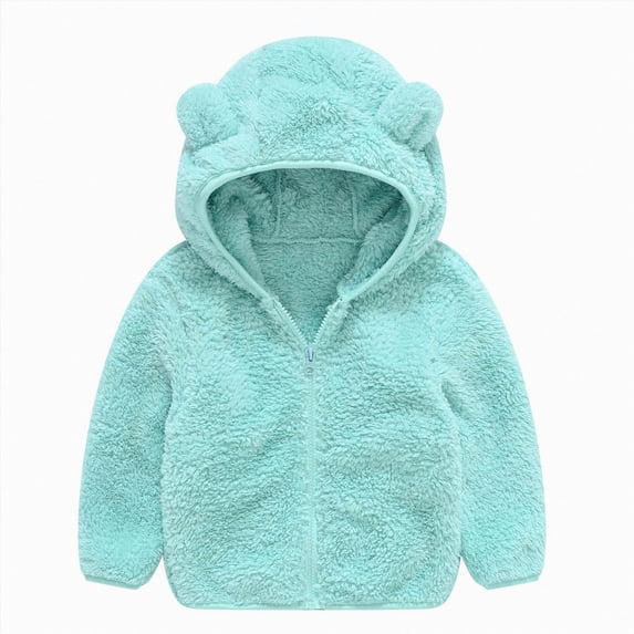 Splozh Toddler Boy Jacket 6 12 18 24 Months 3T 4T 5T Baby Zip Up Hoodie Unisex Toddler Sweatshirts Lightweight Jacket Hooded Coats Fall Winter Outfits,Sky Blue,12-18 Months