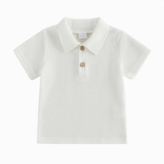 Splozh Toddler Boy Shirts 6 12 18 24 Months 2T 3T 4T Basic Crewneck Solid Color Shirts Summer Casual Outfits Toddler Boy Short Sleeve Shirt,White,3-4 Years