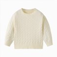 thumbnail image 1 of Splozh Toddler Boy Sweater Shirt Baby Girl Boy Knit Sweater Blouse Pullover Sweatshirt Warm Crewneck Long Sleeve Tops for Infant Toddler,White,6-7 Years, 1 of 6