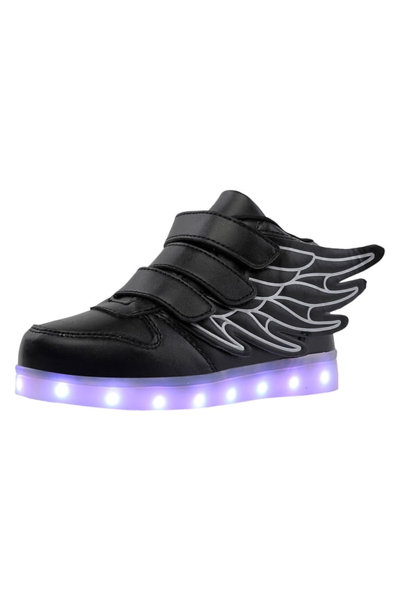 Toddler Boys Girls Light Up Shoes LED Flashing Lightweight Mesh Breathable Adorable Running Sneakers for Toddler and Little Kid,Black 3