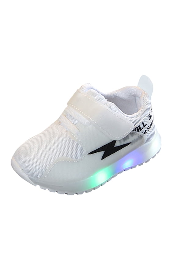 Toddler Boys Girls Light Up Shoes Led Flashing Lightweight Mesh Breathable Adorable Running Sneakers for Toddler,White 10
