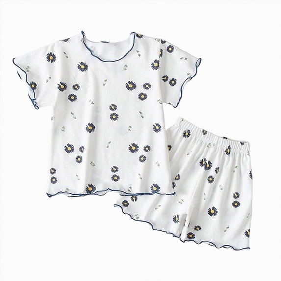 Splozh Toddler Boys Pajama Set 2 Piece Cute Summer Dinosaur Pajamas Short Sleeve Top Shorts Toddler Boys Sleepwear Boys Spring Pajamas,Blue,6-12 Months
