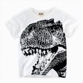thumbnail image 1 of Splozh Toddler Cotton Shirts Baby Boys' and Toddler Dino Animals Short Sleeve Graphic T-Shirts 1T 2T 3T 4T 5T 6T 7T,White,5-6 Years, 1 of 4