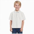 thumbnail image 1 of Splozh Toddler Cotton Shirts Toddler Boy Short Sleeve T-Shirts 1-8T Baby Basic Tee Solid Color Tops,White,7-8 Years, 1 of 9