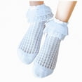 thumbnail image 1 of Splozh Toddler Dress Socks Girls Ruffle Socks Toddler Double Lace Frilly Dress Socks Ruffles Church Fancy Sock for Little Kids 7-9 Years,Blue, 1 of 4