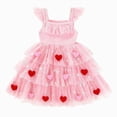 thumbnail image 1 of Splozh Toddler Formal Dress 12 18 24 Months 2T3T4T5T6T Little Girl Dresses Flutter Sleeve Tutu Dress Toddler Summer Clothes Kids Birthday Party Outfit,Pink,12-18 Months, 1 of 6