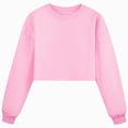 thumbnail image 1 of Splozh Toddler Girl Clothes 3-14 Years Girls' Loose Sports Casual Crop Top Casual Fall Winter Cute Shirts,Pink,6-7 Years, 1 of 6