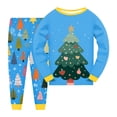 thumbnail image 1 of Splozh Toddler Girl Clothes Fall Winter Boys and Girls Suit Long Pants Regular Long Sleeved Round Neck Printed Sky Blue,8-9 Years, 1 of 6