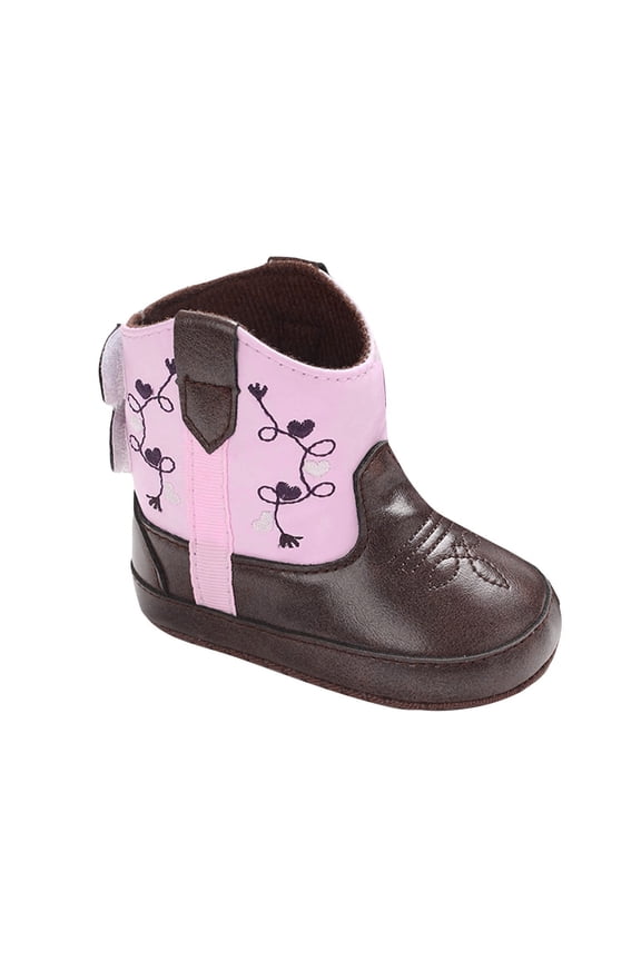 Toddler Girl Fall Booties Baby Boots PU Leather Floral Print Soft Sole Shoes for Toddler Shoes Warming Cotton Shoes Red,6-12 Months