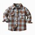 thumbnail image 1 of Splozh Toddler Girl Fall Clothes Plaid Flannel Shirt Jacket Long Sleeve Shacket Baby Boys Girls Shirt Coat Outwear Boys Jackets Baby Jackets,Light Blue,6-7 Years, 1 of 3