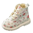 thumbnail image 1 of Splozh Toddler Girl Fashion Boots Fall Winter Children's Boots Leather Boots Girls Cotton Boots Toddler Baby Walking Shoes Back to School Shoes White,US 12, 1 of 4