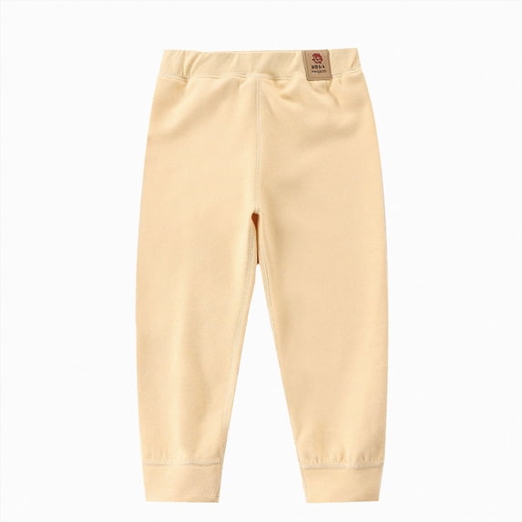 Splozh Toddler Girl Pants Fashion Baby Boys Girls Cotton Pants Toddler Thicked Fleece Lined Casual Trousers Infant Leggings Winter Pants,Yellow,5-6 Years