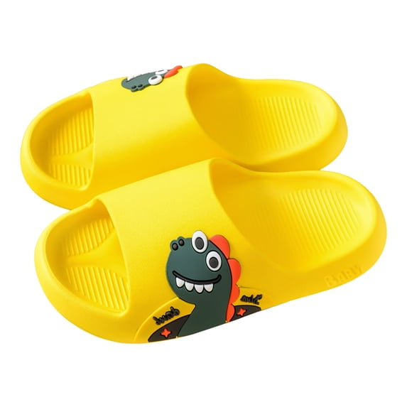 Splozh Toddler Girl Sandals Boys Summer Indoor Cloud Slides Breathable Cartoon Pattern Slippers Bathroom Sandals Yellow,US 2