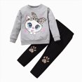 thumbnail image 1 of Splozh Toddler Girl Sets Toddler Girl Clothes Fall Winter Outfit, Long Sleeve Ruffle Top Pants 2Pcs Clothing Set,Grey,5-6 Years, 1 of 9