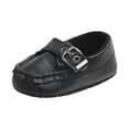 thumbnail image 1 of Splozh Toddler Girl Shoes Baby Dress Shoes Walking Leather Shoes Round Toe Flat Solid Color Soft Sole Toddler Shoes Black,US 4, 1 of 8