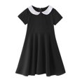 thumbnail image 1 of Splozh Toddler Girl Summer Dress Kids Toddler Baby Girl Spring Summer Short Sleeve Dress Casual Dresses for Holiday School Black,9-10 Years, 1 of 7