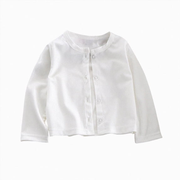 Splozh Toddler Girl Sweater 1T 2T 3T 4T 5T 6T Toddler Baby Girl Cardigan Sweater Long Sleeve Button Down Knit Sweater Blouse Jacket Fall Spring Knitwear Coat,White,2-3 Years
