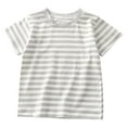 thumbnail image 1 of Splozh Toddler Girl Tshirt Girls Striped Short Sleeve T Shirts Kids Cute Summer Crewneck Tops Casual Tees 4-5 Years,Grey, 1 of 7