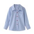 thumbnail image 1 of Splozh Toddler Girls Button Down Little Kids Toddler Baby Boy Button Down Long Sleeve Plaid Flannel Sweater Coat Tops Spring Fall Clothes Sky Blue,4-5 Years, 1 of 6