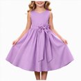 thumbnail image 1 of Splozh Toddler Girls Dresses Princess Dress Girls Sleeveless Dress Dance Party Princess Dresses Clothes Flower Girl Dress,Purple,7-8 Years, 1 of 9