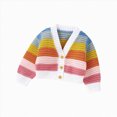 thumbnail image 1 of Splozh Toddler Girls Knit Cardigan, Long Sleeve Sweater Warm Cotton Spring and Fall Daily Outerwear for Baby Kids Cardigan,White,6-9 Months, 1 of 9